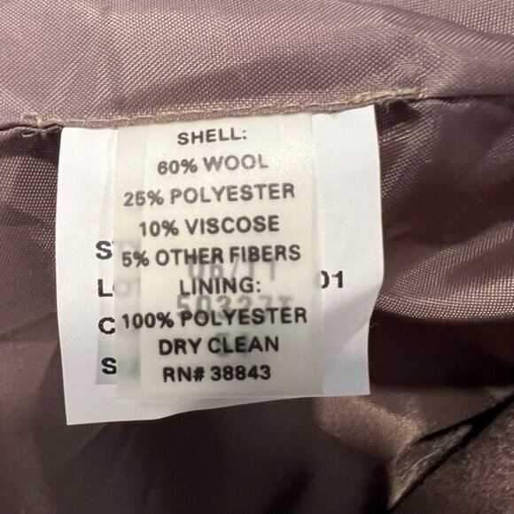 NWT Tahari Women's Phoebe Wool Pea Coat‎ Mink Grey Brown Size 14 - Picture 6 of 11